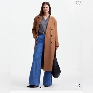 Madewell Double-Faced Brushed Long Coat, belted,  NS386 SZ M